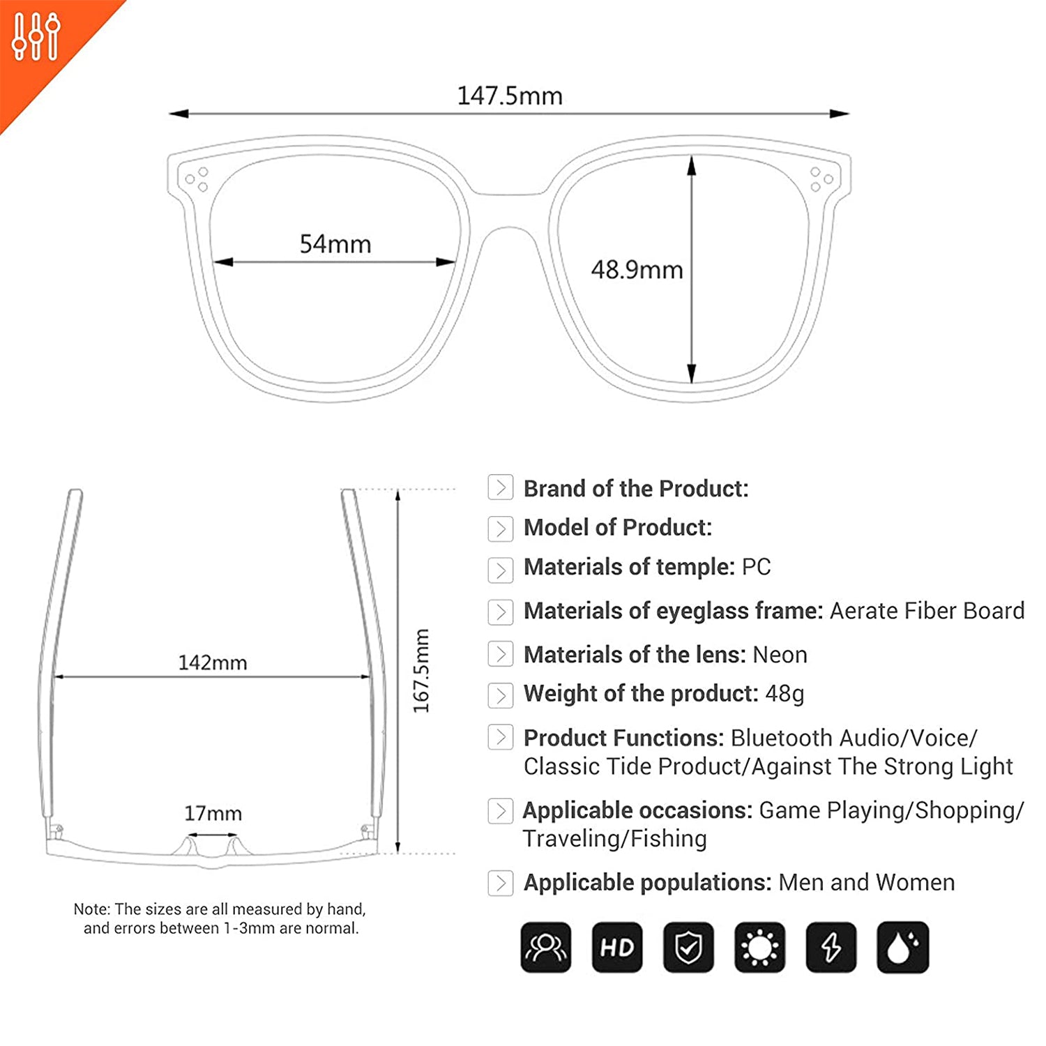 Emma QR - Quick Release Smart Audio Glasses