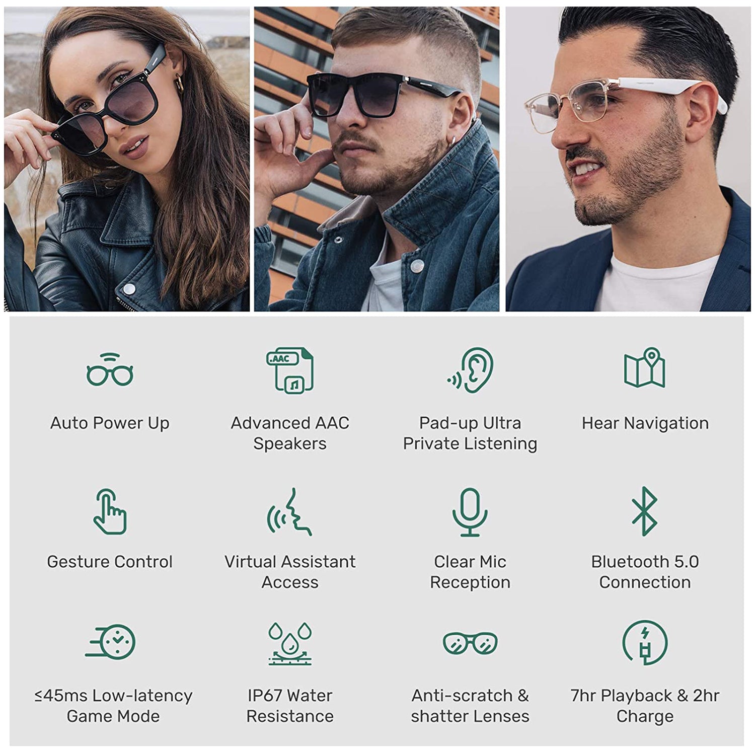Emma QR - Quick Release Smart Audio Glasses
